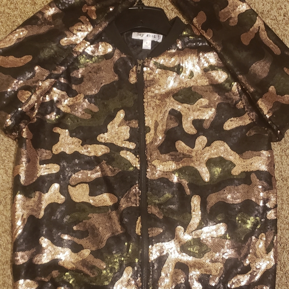 Sequin bomber jacket